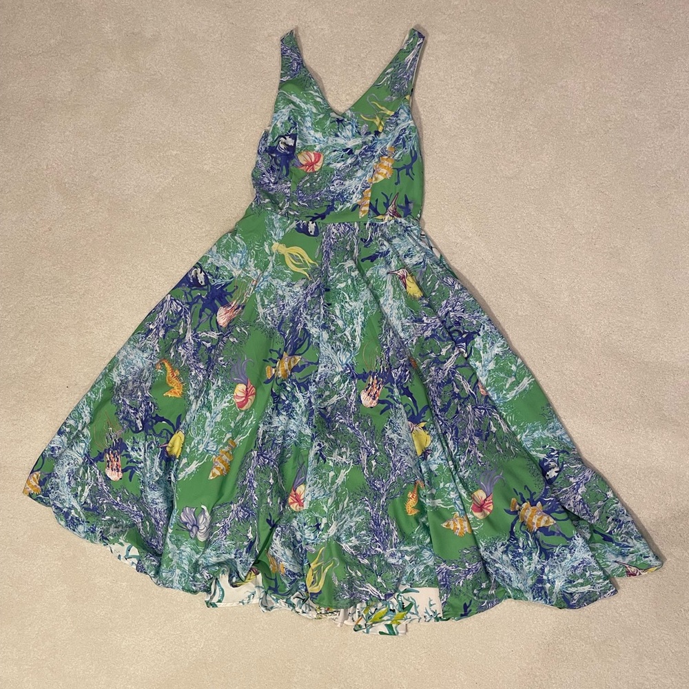 Green Front/White Back Antica Santoria Dress